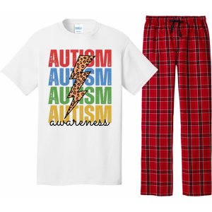 Autism Awareness Retro Cheetah Lightning Pajama Set