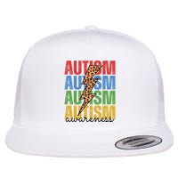 Autism Awareness Retro Cheetah Lightning Flatbill Hat