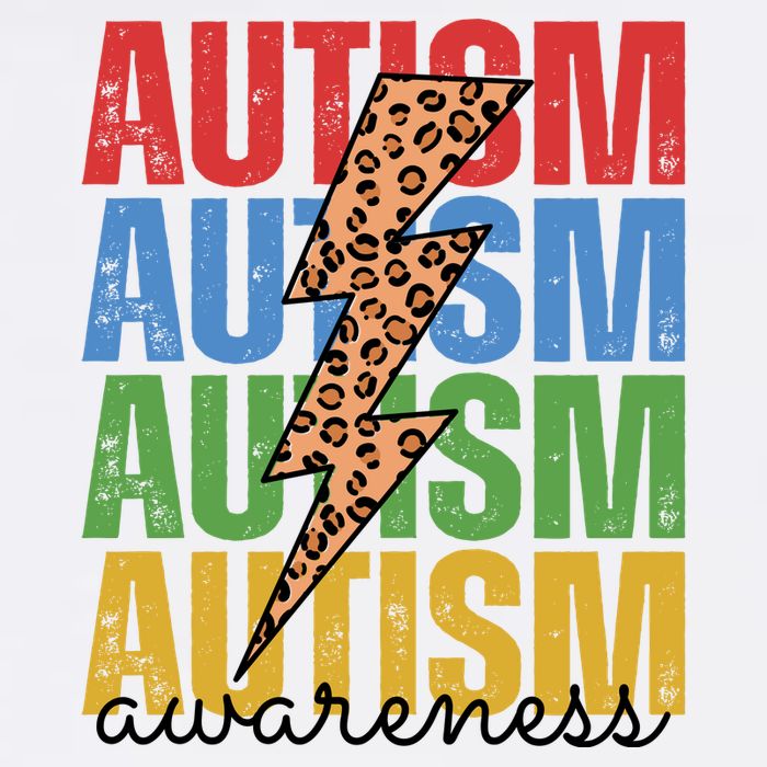 Autism Awareness Retro Cheetah Lightning Flatbill Hat