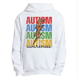 Autism Awareness Retro Cheetah Lightning Urban Pullover Hoodie