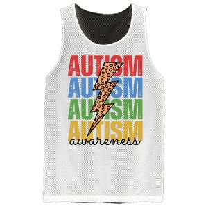 Autism Awareness Retro Cheetah Lightning Mesh Reversible Basketball Jersey Tank