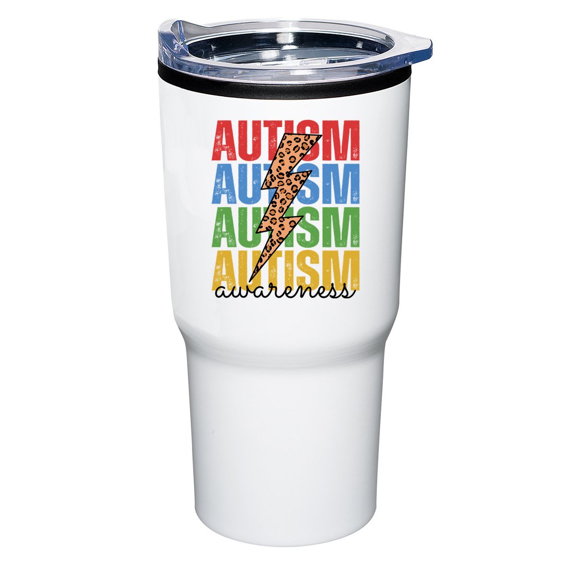 Autism Awareness Retro Cheetah Lightning Tumbler