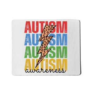 Autism Awareness Retro Cheetah Lightning Mousepad