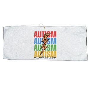 Autism Awareness Retro Cheetah Lightning Large Microfiber Waffle Golf Towel