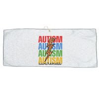 Autism Awareness Retro Cheetah Lightning Large Microfiber Waffle Golf Towel