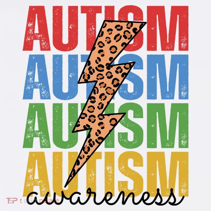 Autism Awareness Retro Cheetah Lightning Youth Performance Sprint T-Shirt