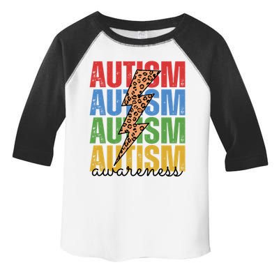 Autism Awareness Retro Cheetah Lightning Toddler Fine Jersey T-Shirt