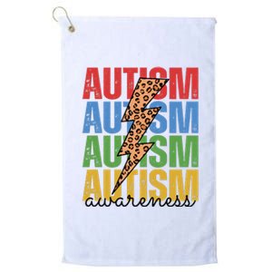 Autism Awareness Retro Cheetah Lightning Platinum Collection Golf Towel