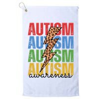Autism Awareness Retro Cheetah Lightning Golf Towel