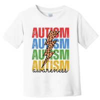 Autism Awareness Retro Cheetah Lightning Toddler T-Shirt