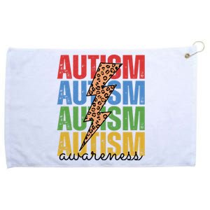 Autism Awareness Retro Cheetah Lightning Grommeted Golf Towel