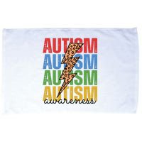 Autism Awareness Retro Cheetah Lightning Microfiber Hand Towel