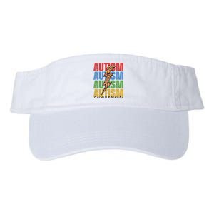 Autism Awareness Retro Cheetah Lightning Valucap Bio-Washed Visor