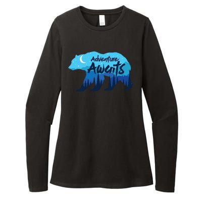 Adventure Awaits Retro Summer Camping Womens CVC Long Sleeve Shirt