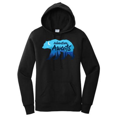 Adventure Awaits Retro Summer Camping Women's Pullover Hoodie