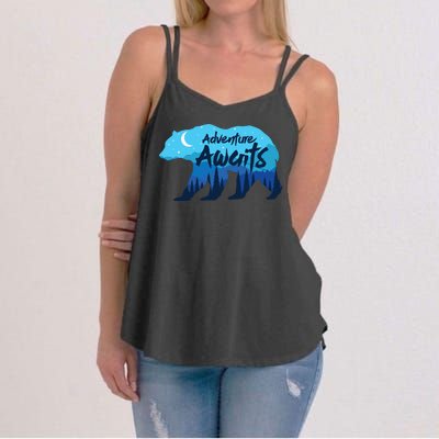 Adventure Awaits Retro Summer Camping Women's Strappy Tank