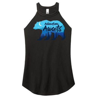 Adventure Awaits Retro Summer Camping Women’s Perfect Tri Rocker Tank