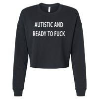 Autistic And Ready To Fuck Funnyr Vulgar Perfect Cropped Pullover Crew