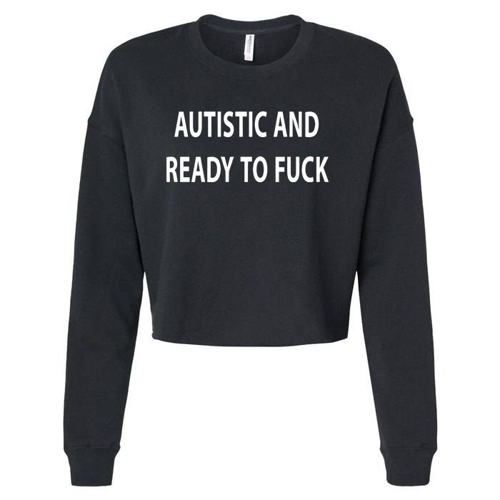 Autistic And Ready To Fuck Funnyr Vulgar Perfect Cropped Pullover Crew