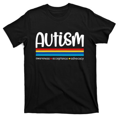 Autism Awareness Retro Acceptance Advocacy Advocate For Autism T-Shirt