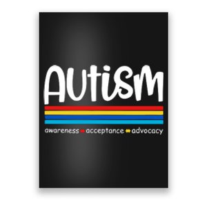 Autism Awareness Retro Acceptance Advocacy Advocate For Autism Poster