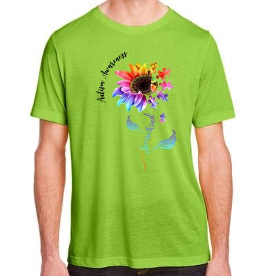 Autism Awareness Rainbow Sunflower Adult ChromaSoft Performance T-Shirt