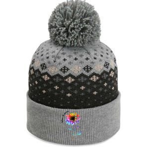 Autism Awareness Rainbow Sunflower The Baniff Cuffed Pom Beanie