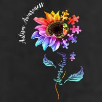 Autism Awareness Rainbow Sunflower 7 Panel Mesh Trucker Snapback Hat