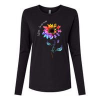 Autism Awareness Rainbow Sunflower Womens Cotton Relaxed Long Sleeve T-Shirt