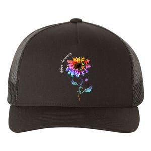 Autism Awareness Rainbow Sunflower Yupoong Adult 5-Panel Trucker Hat