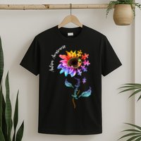 Autism Awareness Rainbow Sunflower T-Shirt