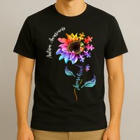 Autism Awareness Rainbow Sunflower T-Shirt