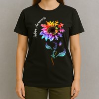 Autism Awareness Rainbow Sunflower T-Shirt