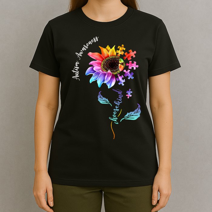 Autism Awareness Rainbow Sunflower T-Shirt