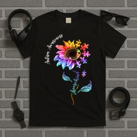 Autism Awareness Rainbow Sunflower T-Shirt
