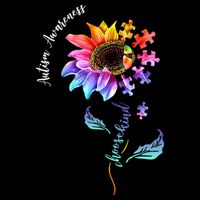 Autism Awareness Rainbow Sunflower T-Shirt