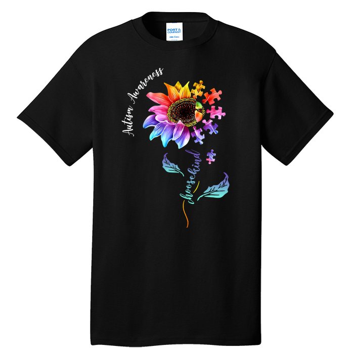 Autism Awareness Rainbow Sunflower Tall T-Shirt