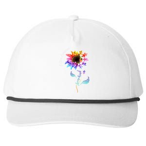 Autism Awareness Rainbow Sunflower Snapback Five-Panel Rope Hat