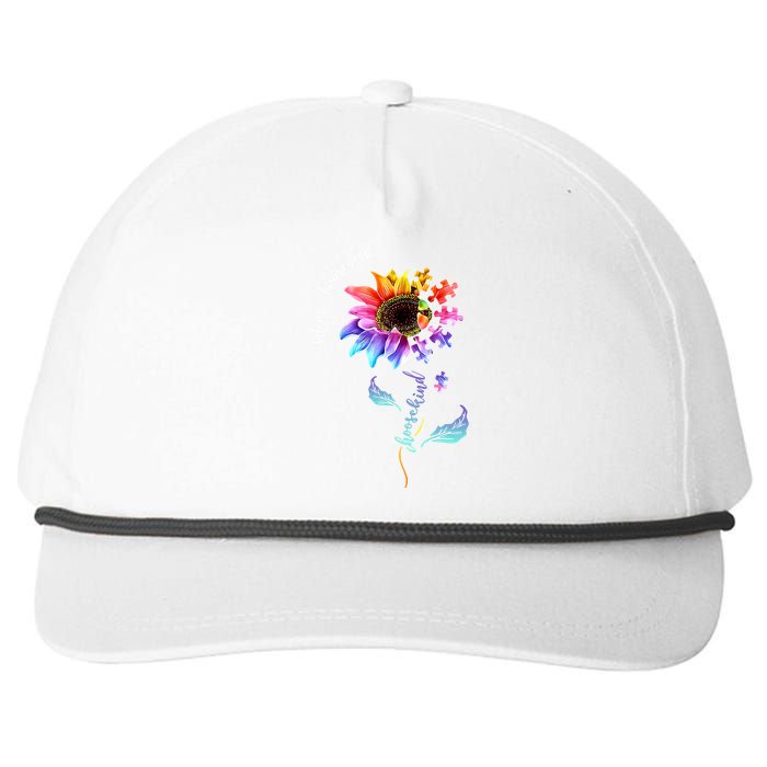 Autism Awareness Rainbow Sunflower Snapback Five-Panel Rope Hat