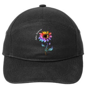 Autism Awareness Rainbow Sunflower 7-Panel Snapback Hat