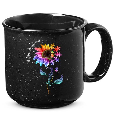 Autism Awareness Rainbow Sunflower 15oz Campfire Ceramic Mug