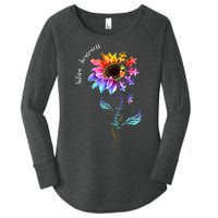 Autism Awareness Rainbow Sunflower Women's Perfect Tri Tunic Long Sleeve Shirt