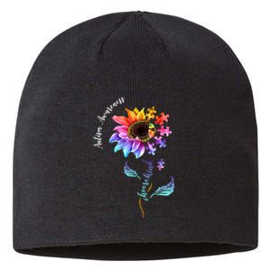 Autism Awareness Rainbow Sunflower Sustainable Beanie