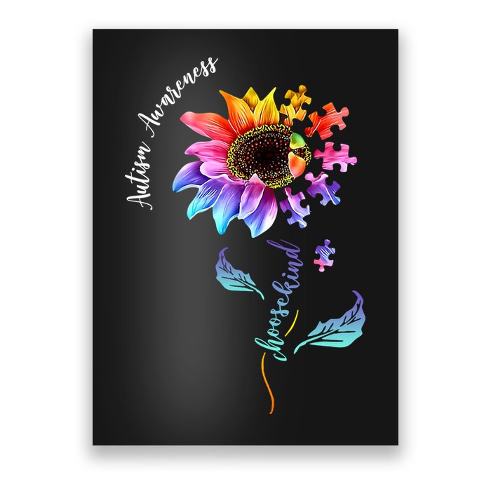 Autism Awareness Rainbow Sunflower Poster