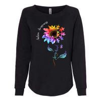 Autism Awareness Rainbow Sunflower Womens California Wash Sweatshirt