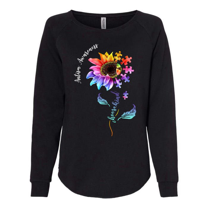 Autism Awareness Rainbow Sunflower Womens California Wash Sweatshirt