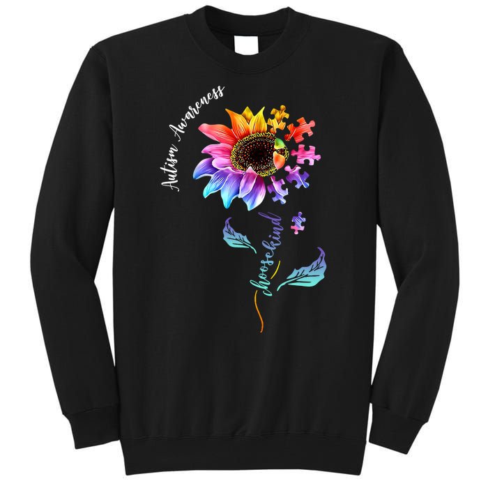 Autism Awareness Rainbow Sunflower Tall Sweatshirt