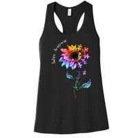 Autism Awareness Rainbow Sunflower Women's Racerback Tank