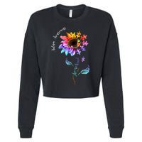 Autism Awareness Rainbow Sunflower Cropped Pullover Crew