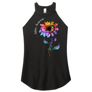 Autism Awareness Rainbow Sunflower Women's Perfect Tri Rocker Tank